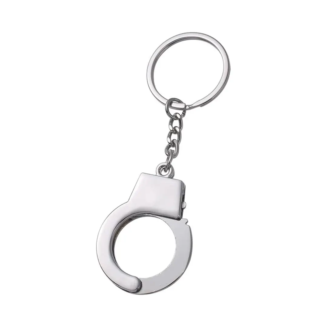 Llavero táctico policial con diseño de esposas.